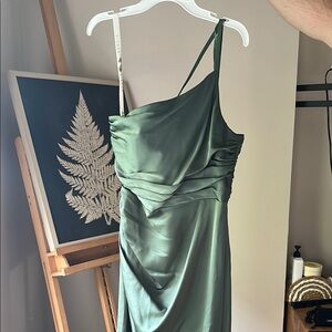 Azazie Eucalyptus Satin Bridesmaids Dress Size A4